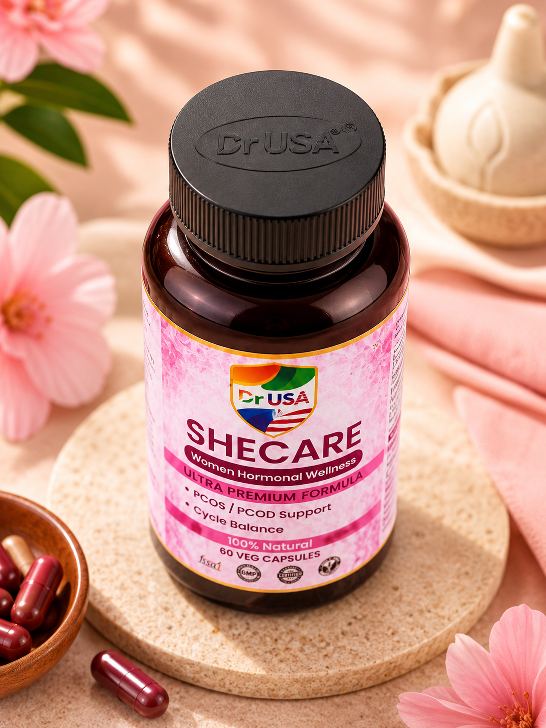 Dr USA SHECARE Women's Hormonal Wellness Formula | PCOS & PCOD Support Capsules - Image 4