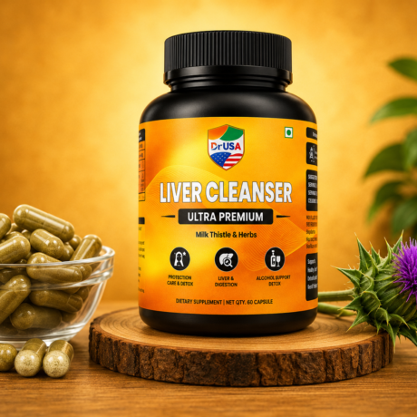 Dr USA Liver Cleanser Ultra Premium | Milk Thistle Liver Support Capsules 60 Veg Caps