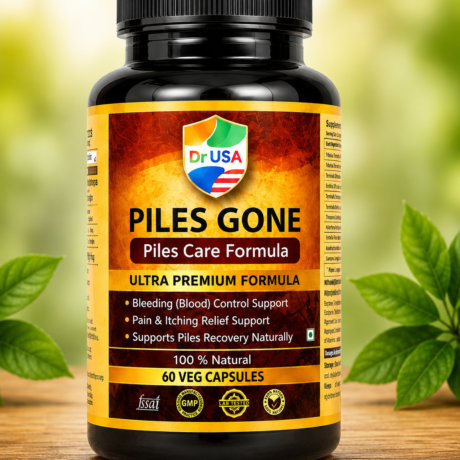 Dr USA PILES GONE Piles Care Formula | Natural Digestive Support Capsules