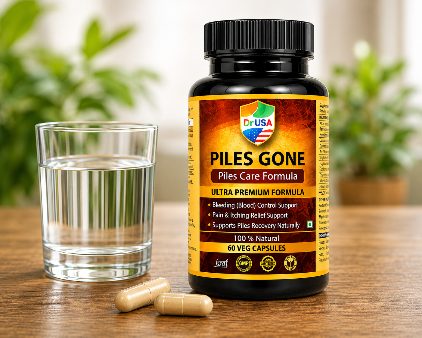 Dr USA PILES GONE Piles Care Formula | Natural Digestive Support Capsules - Image 6