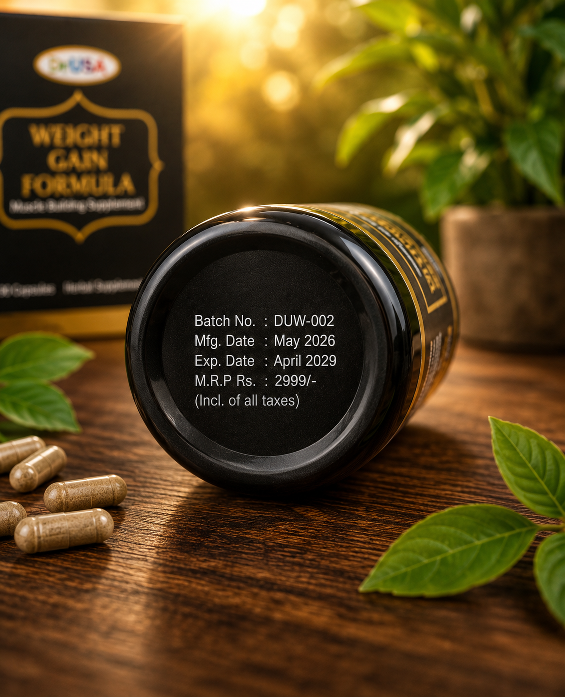 Dr USA Weight Gain Formula Capsules | Herbal Muscle Building Supplement 90 Capsules - Image 5