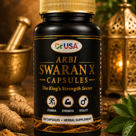 Dr USA Arbi Swaran X Capsules for Men | Ayurvedic Stamina, Strength & Vitality Support | 60 Capsules