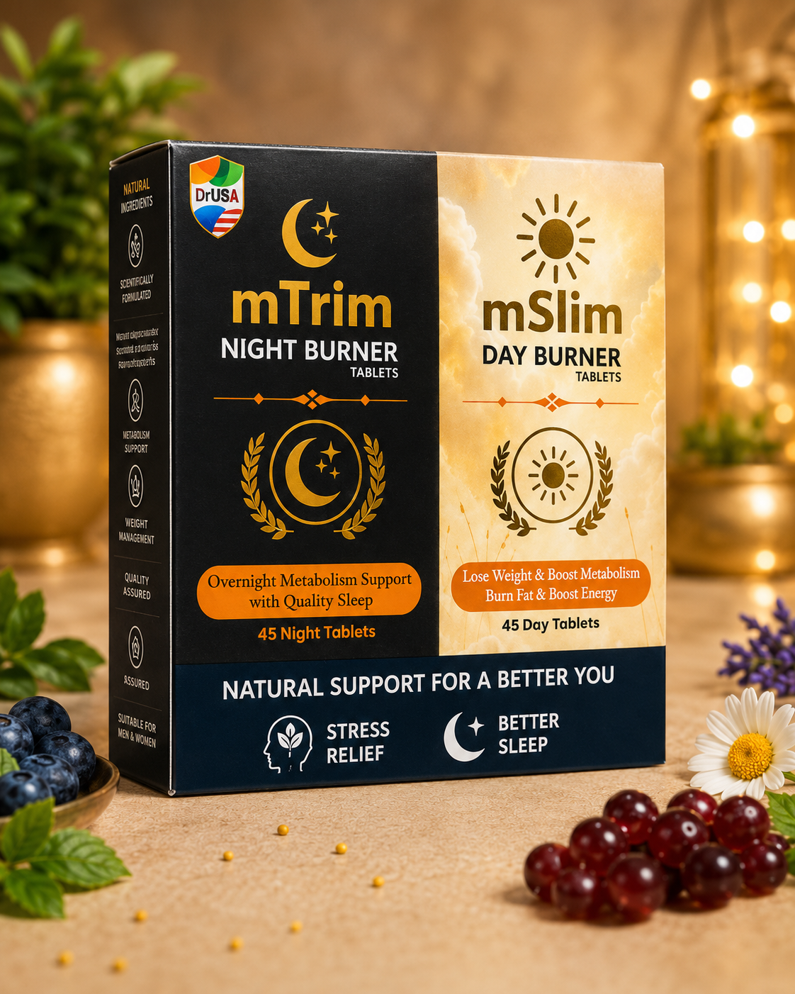 Dr USA mSlim Day Burner + mTrim Night Burner Combo | Day & Night Weight Management Tablets - Image 6