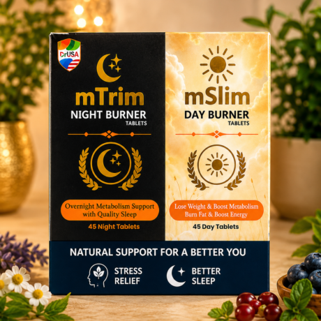 Dr USA mSlim Day Burner + mTrim Night Burner Combo | Day & Night Weight Management Tablets