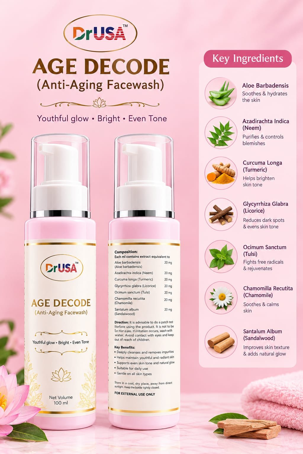 DrUSA AGE DECODE Anti-Aging Wellness Kit for Men & Women | Skin Renewal, Glow Rejuvenation & Even Tone Care - Image 4
