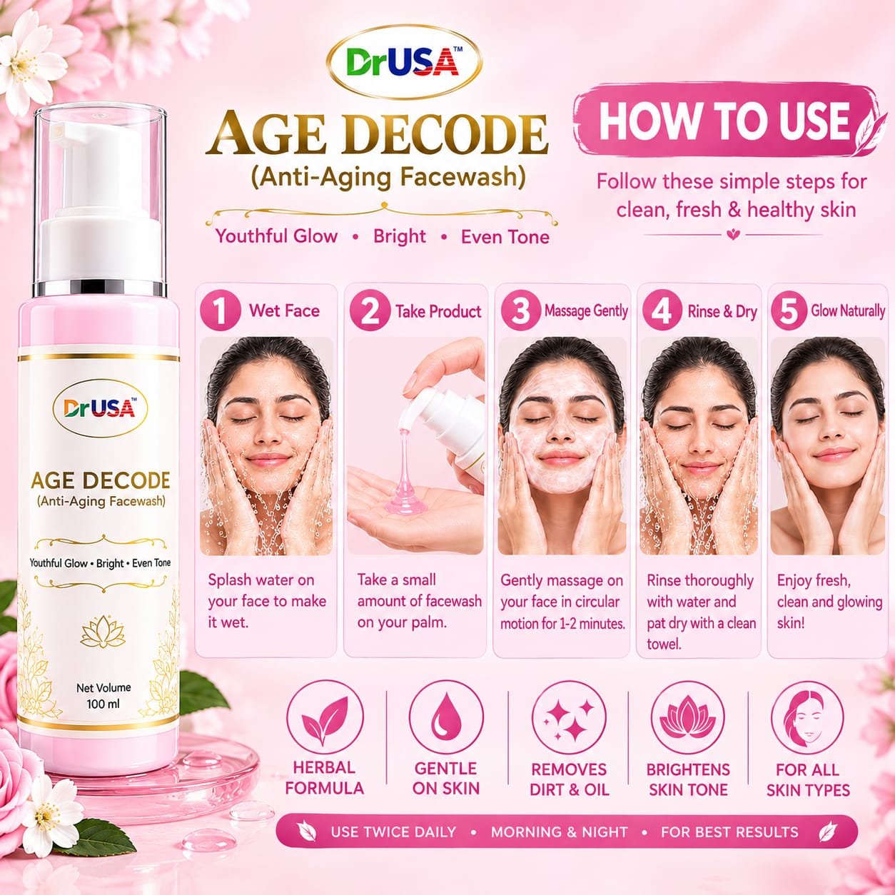 DrUSA AGE DECODE Anti-Aging Wellness Kit for Men & Women | Skin Renewal, Glow Rejuvenation & Even Tone Care - Image 5